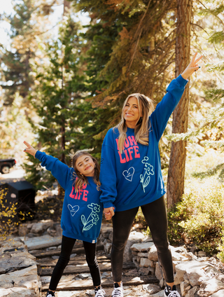 Kid Life Jumbo Print Royal Crewneck